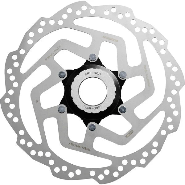 Shimano SM-RT10 Tourney TX Centre-Lock Disc Rotor, Resin Pad Only, Int+Ext l/Ring 180 mm
