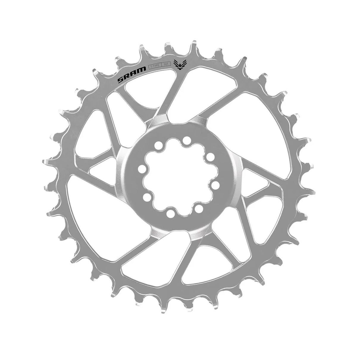 SRAM Chain Ring T-Type Eagle Steel Direct Mount 3mm Offset Eagle (Including 8 Bolts) Silver - Eagle 90
